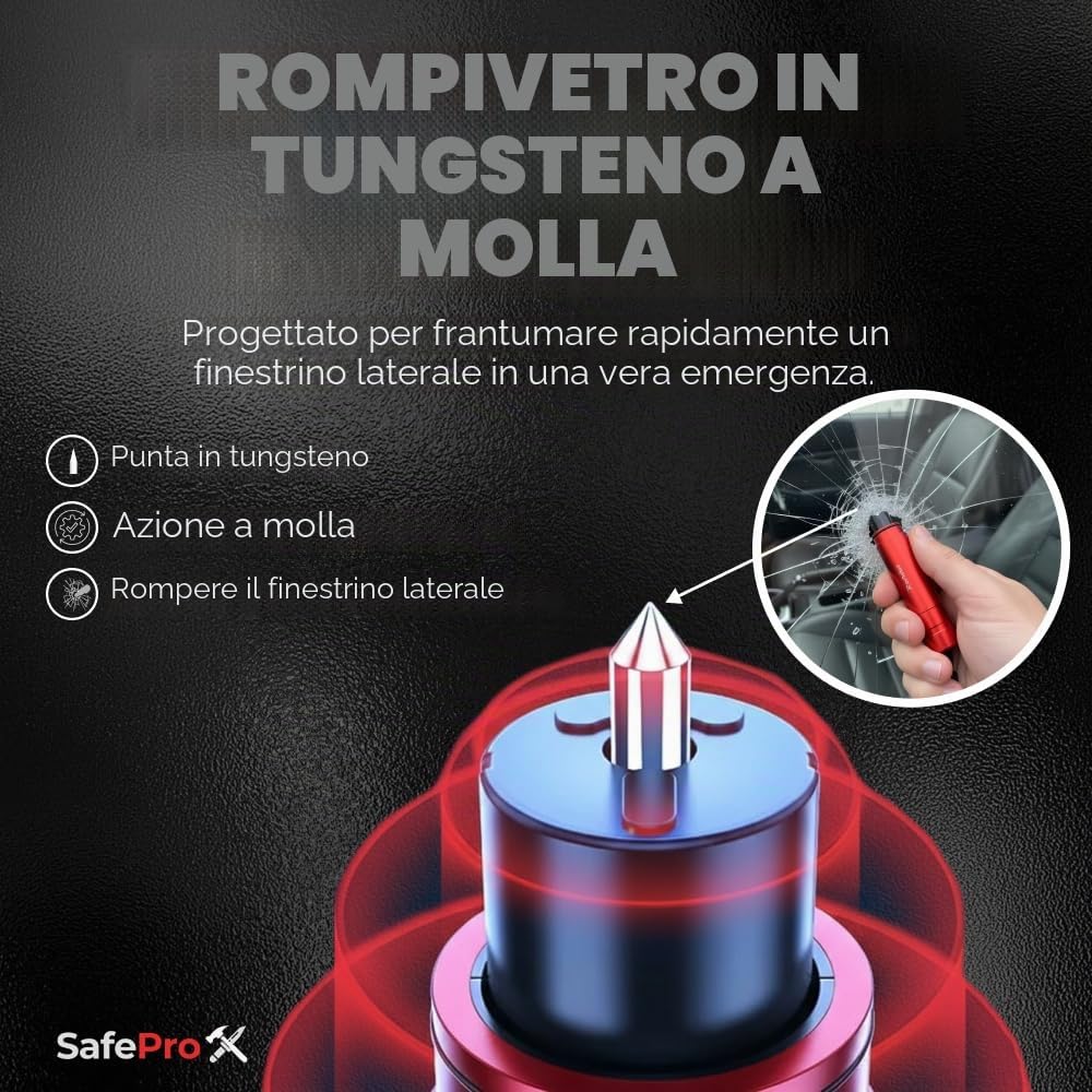 Martello di emergenza per auto, rompighiaccio e tagliacintura, strumento di salvataggio compatto per un rapido aiuto agli incidenti e la sicurezza durante gli spostamenti