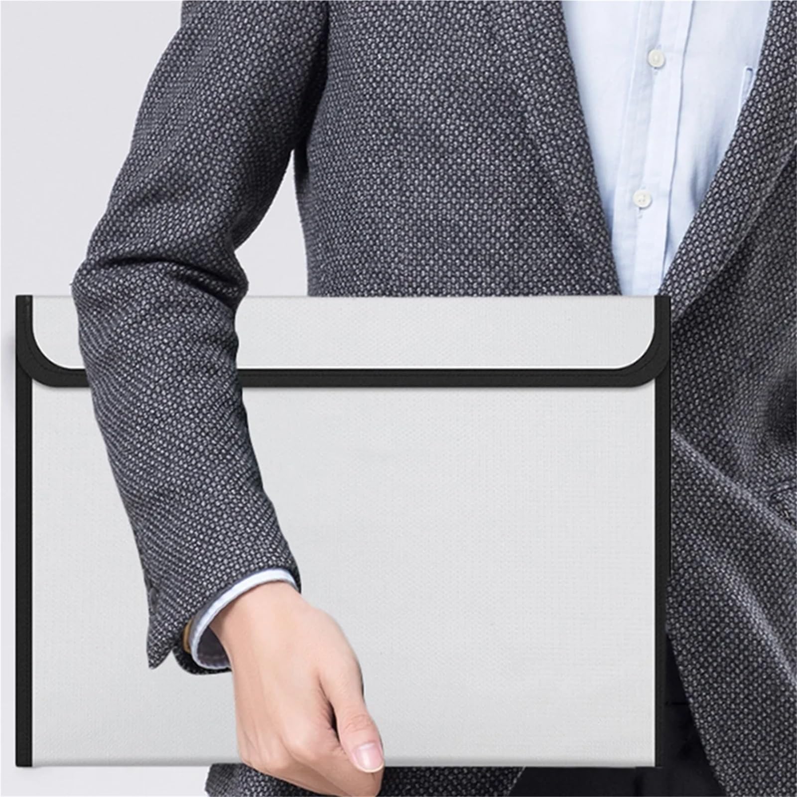 Borsa portadocumenti di sicurezza ignifuga e impermeabile da 2 pezzi, grande capacità, design a doppio strato, borsa portadocumenti di sicurezza for ufficio ignifuga per Documenti Passaporto