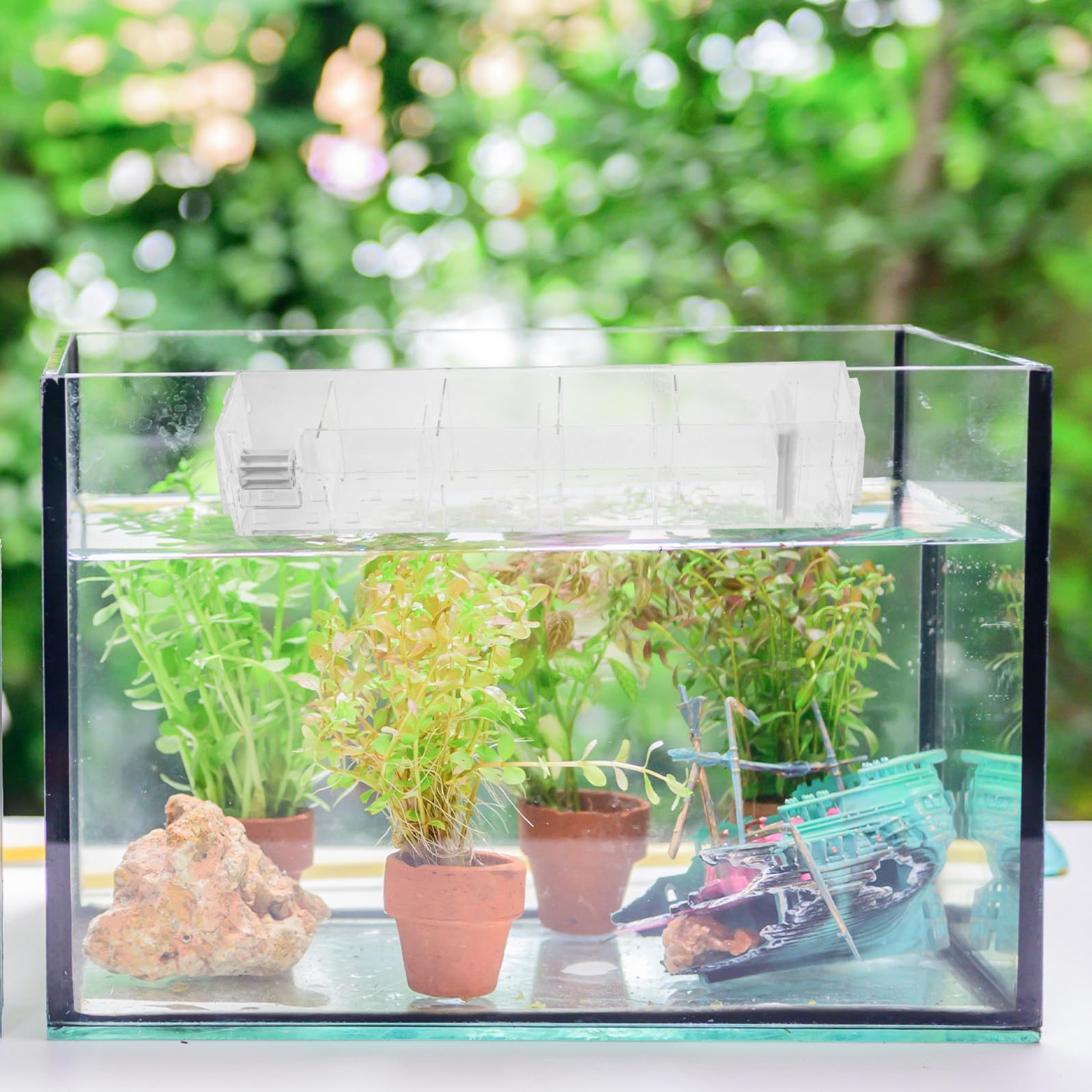 Acryl Aquariumfilterkasten mit Integrierter Wasserpumpe und Leisem Hängesystem 1 Satz Filterbox für Effiziente Fischtankfiltration und Klares Design
