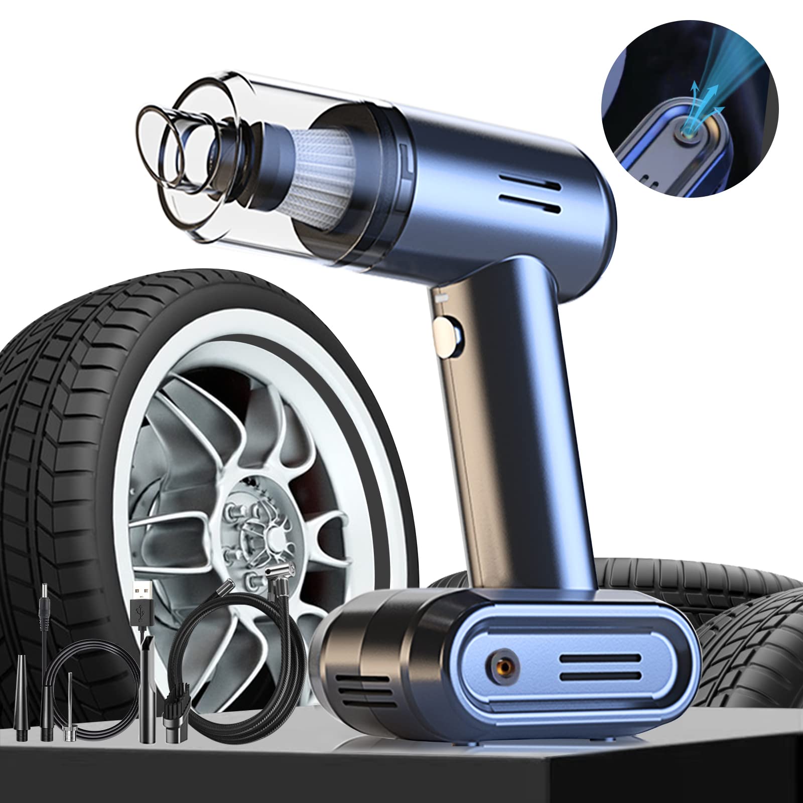 Buy Tire Inflator Portable Air Compressor,150 PSI Wireless Air Pump and