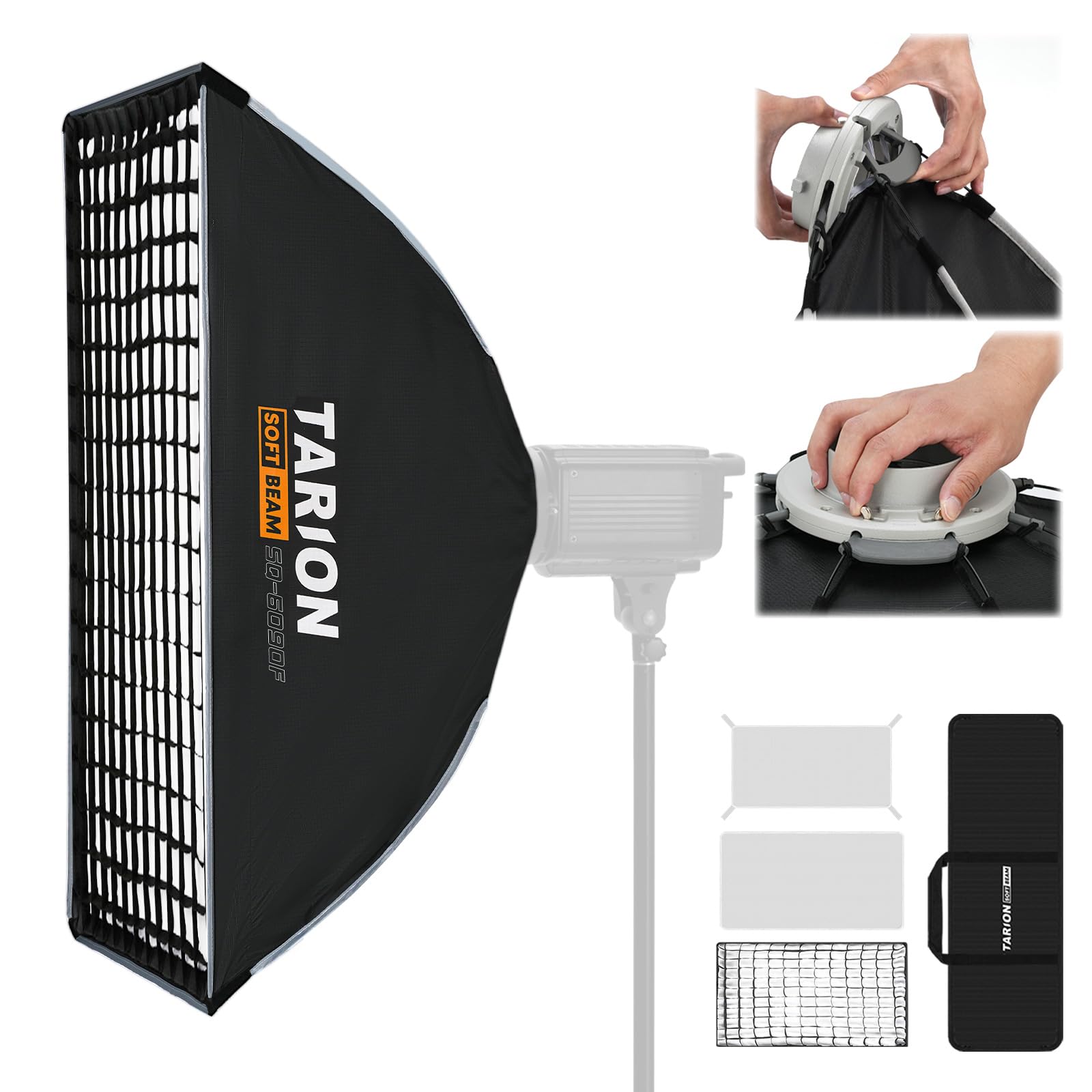 TARIONCollapsible Softbox with Bowens Mount - 60x90cm / 24x36in Rectangular Soft Box with Quick Release & Setup for Studio Filming Light Photography SQ-6090F SOFTBEAM