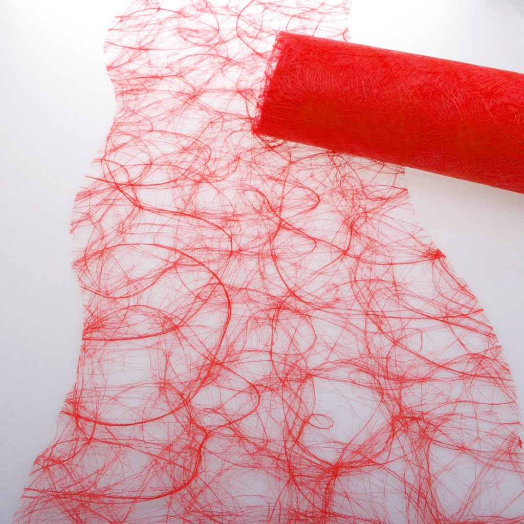 Chemin de table Sizoweb rouge sans effilochage pour habiller rapidement vos longues tables