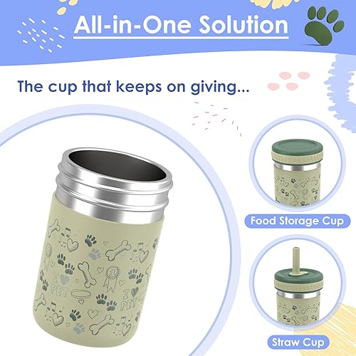 Miniatura 3 de Sursip Vasos infantiles de acero inoxidable con pajitas y tapas, resistentes a derrames, con popote de silicona para batidos, bebidas, aperitivos,