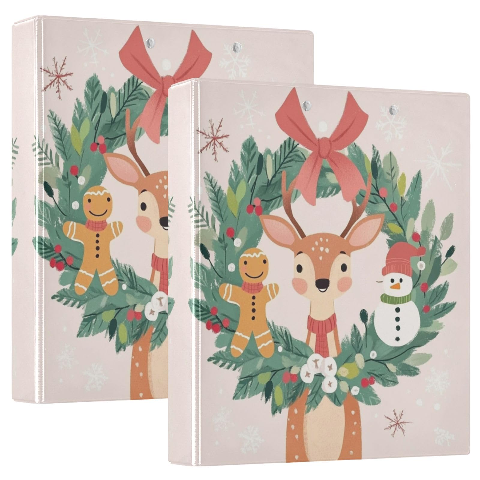 Christma - Raccoglitore a 3 anelli, 3,8 cm, rotondo, contiene 200 fogli con 3 tasche interne in PVC trasparente, per scuola e ufficio