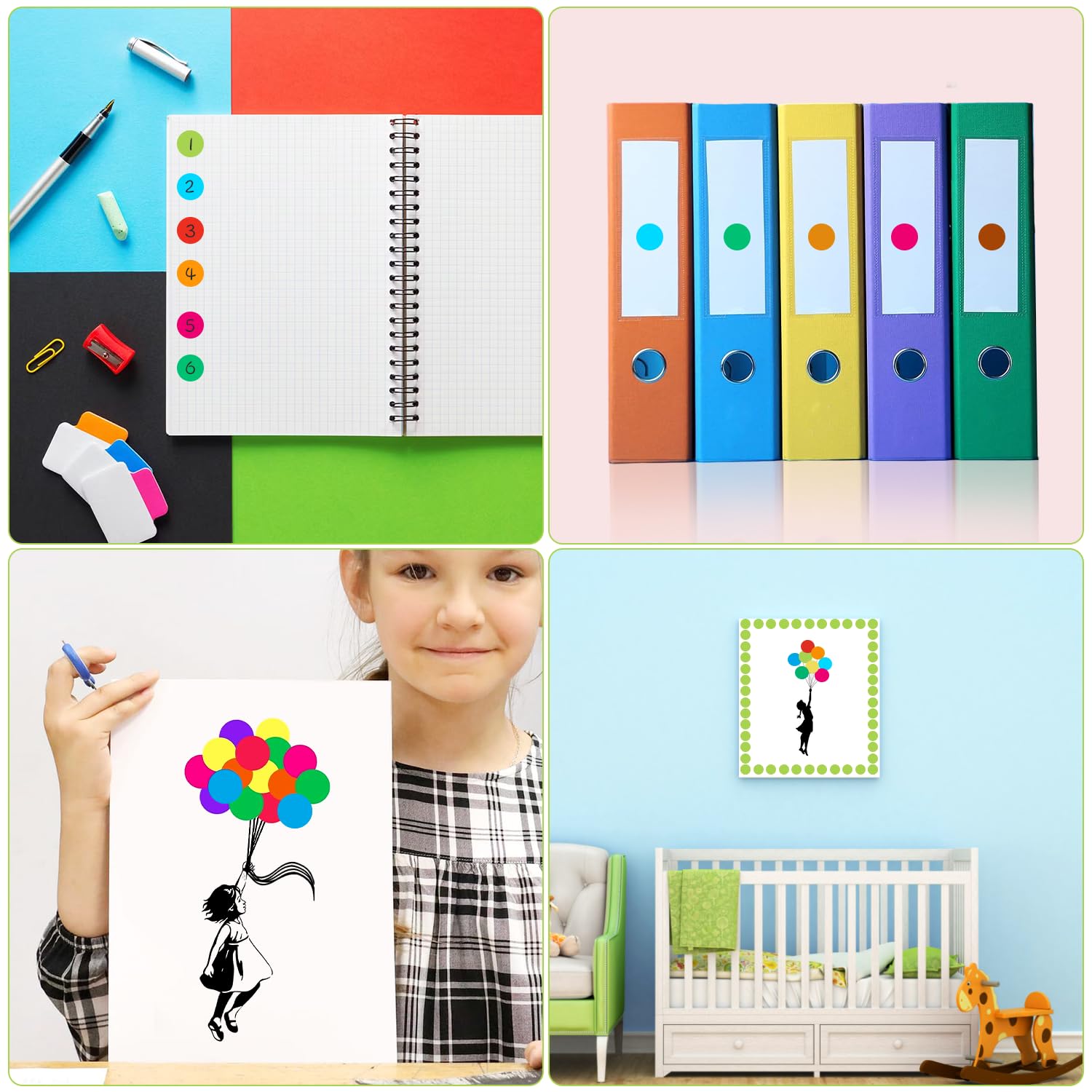 4000 Bollini Adesivi Colorati 10mm - Etichette Rotonde Per Ufficio, Casa E Scuola