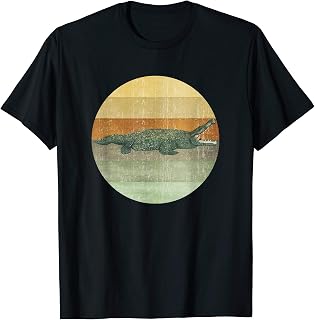 Australian Crocodile Watercolor On Distressed Sunset T-Shirt