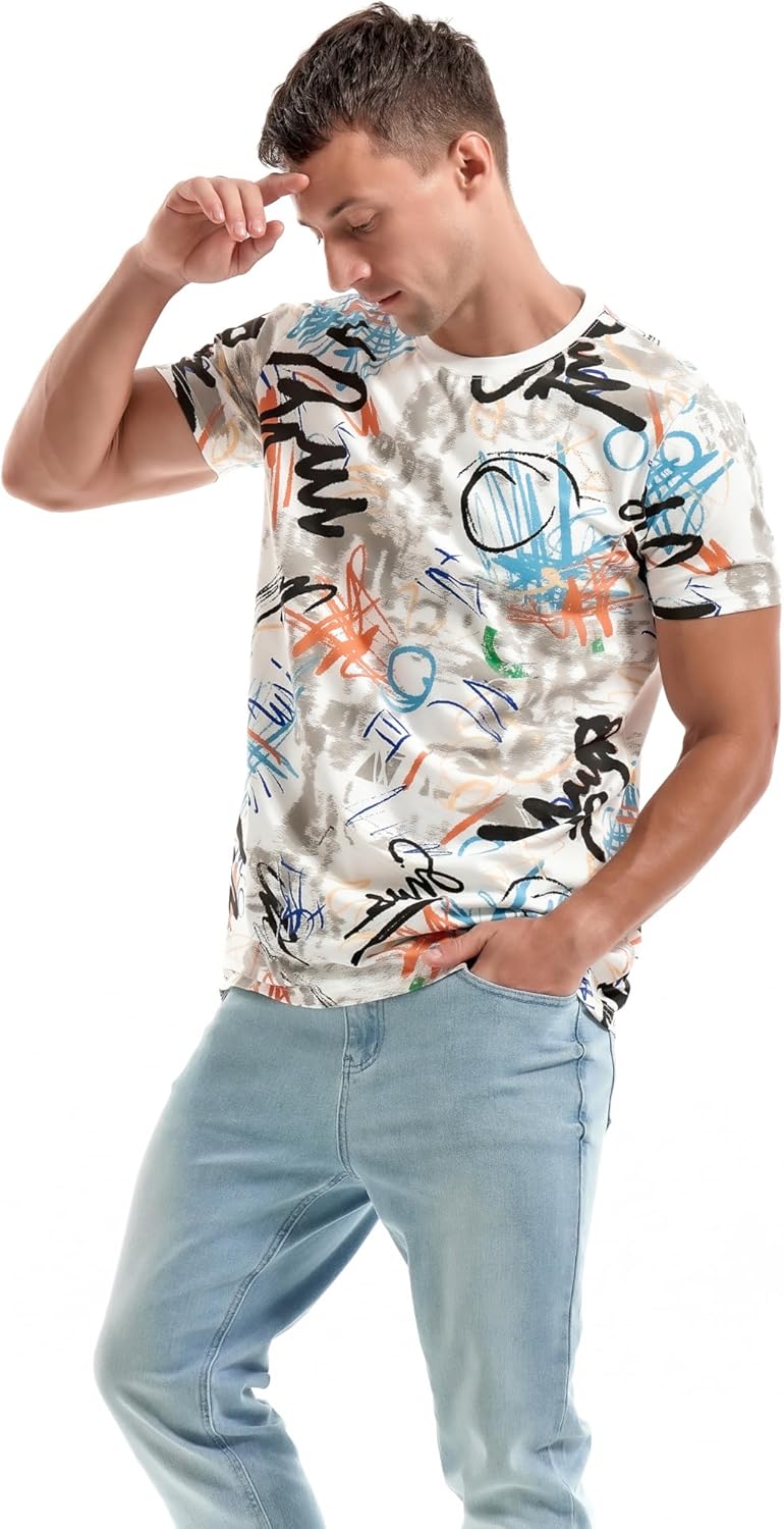 RONOMO Herren T-Shirt 95% Baumwolle 5% Spandex, Mikroelastik, Hautfreundlich - Image 2