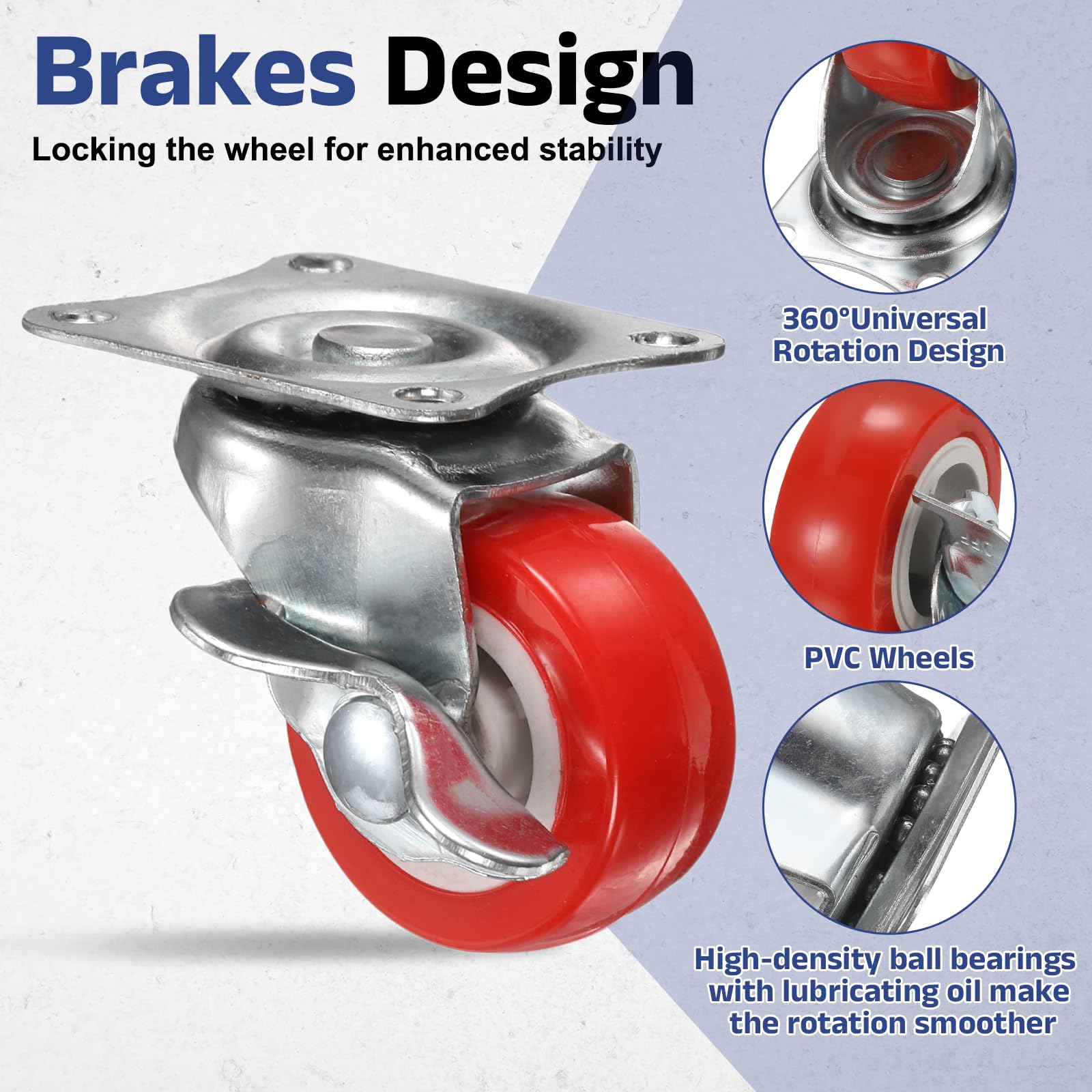 PATIKIL 1.25 Inch Caster Wheels - Image 3