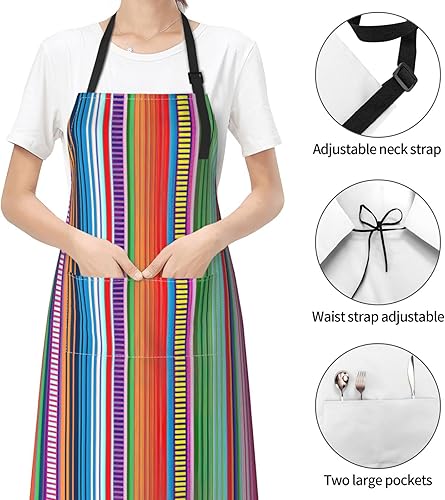Miniatura 6 de Divertido delantal ajustable para barbacoa para mujeres y hombres, regalos de cumpleaños, parrilla, cocinero, babero, 2 bolsillos