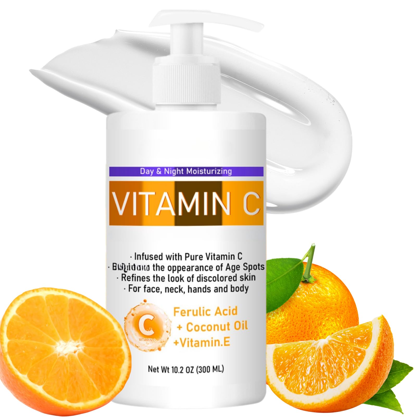 300ml Advanced Vitamin C Cream, Advanced Brigh-tening Body Lotion, Body Cream for Face & Body, Body Moisturiser for Dry Skin, Removes Age Spots & Dark Spots, Body Skin Care & Even Tone Solution