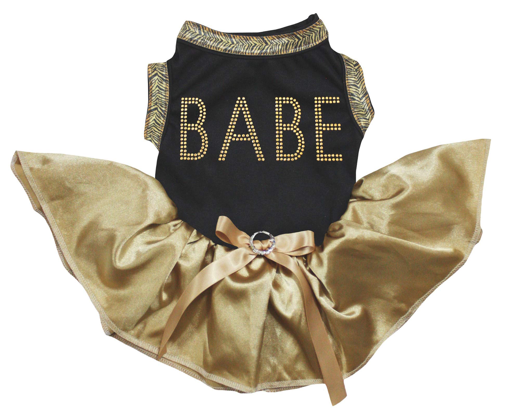 Robe pour chien tutu noir doré Babe - Vêtement élégant pour petit chien