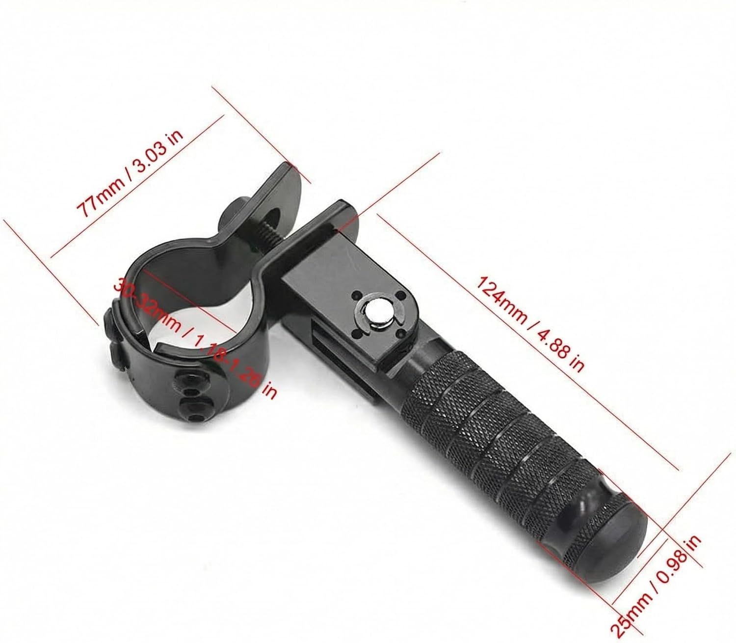 Foldable Bike Pegs, Universal 32mm Foot Pegs for Ebike & Motorcycle - Non-Slip CNC Footrest, 90° Adjustable Design Fit for Circular Frame 1.18-1.35 Inch, Easy Installation for Dirt Pit Mini Bike