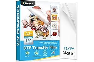 DTF Transfer Film: Premium A3+ 13"x19" Double-Sided Matte PET Sheets