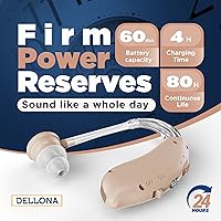 Vista 2 de Audífonos recargables para adultos mayores tipo C - Audífonos con cancelación de ruido - Cada audífono con gancho giratorio de 360° cómodo - Beige