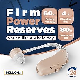 Rechargeable Hearing Aids for Seniors Type-C - Hearing Aids With Noise-Canceling - Each Hearing Aid 360 Rotating Hook Comfortable - hearing aids for severe hearing loss (Beige)