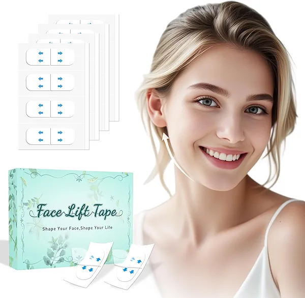 Face Lift Tape, Facelift Tape for Face Invisible, Neck Tape Lift Turkey Neck Skin Tape Facial Tapes for Lifting Loose Sagging Skin, Wrinkles, Jowls, Eyes, Cheek, Double Chin (1 Count (Pack of 200))