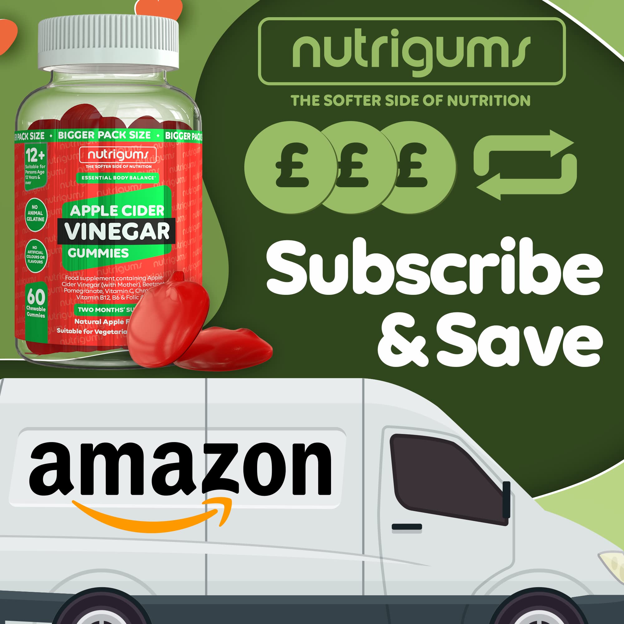 NUTRIGUMS® Apple Cider Vinegar Complex “with Mother” 1050mg (per 2