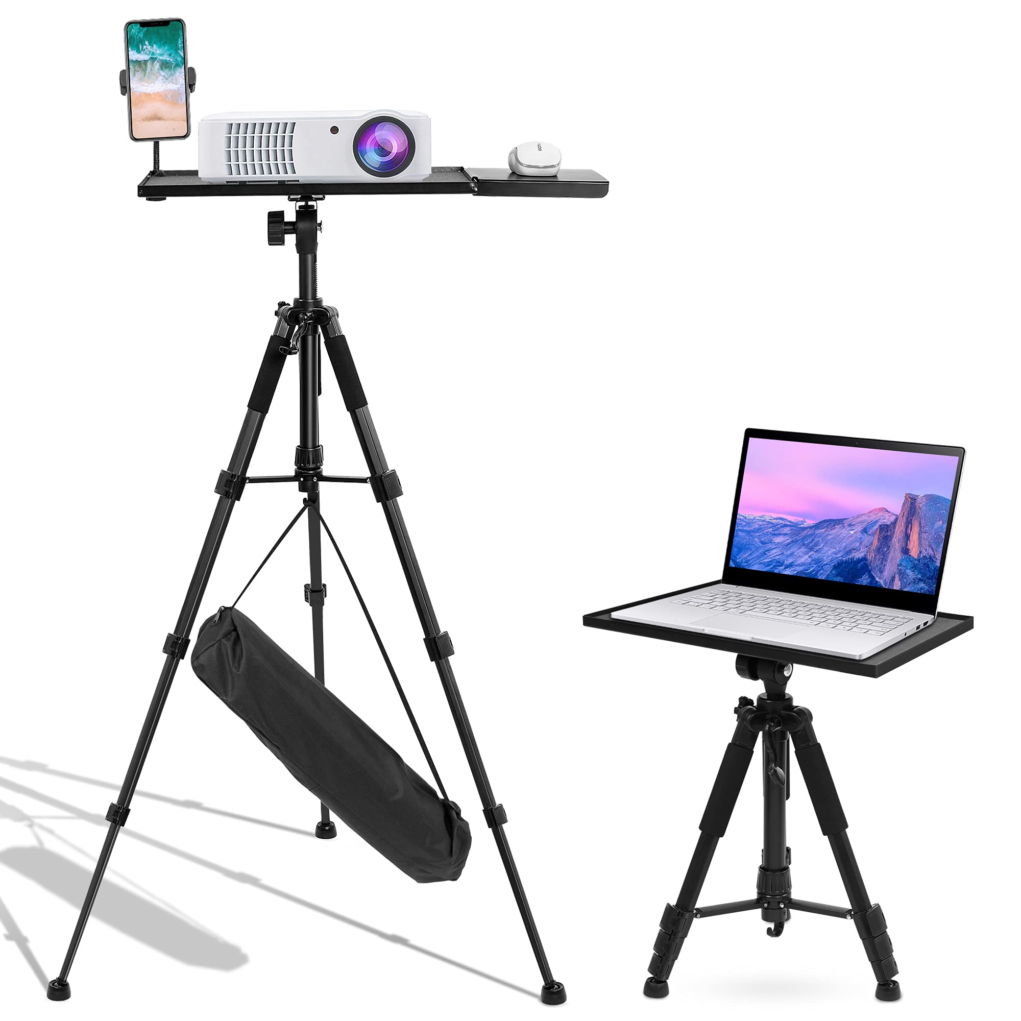 WinisKi Projector Tripod Stand Adjustable, Universal Laptop Floor Stand, Portable Projector Stand wi