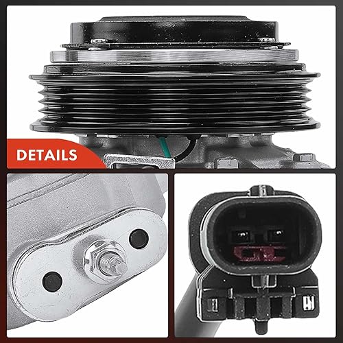 Miniatura 8 de A-Premium Compresor de aire acondicionado con embrague compatible con Chevrolet Silverado 1500 2019-2022, Silverado 25003500 HD 2020-2021 y GMC