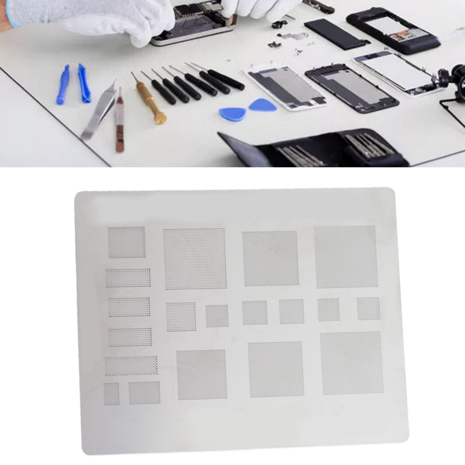 Stencil Universale BGA Reballing Stencil BGA Reballing Stencil Universale BGA Reballing BGA Rework Net Stencil Template 0.3mm 0.35mm 0.4mm 0.5mm