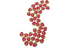 100Pcs Red Strawberry Shaped Decorative Buttons