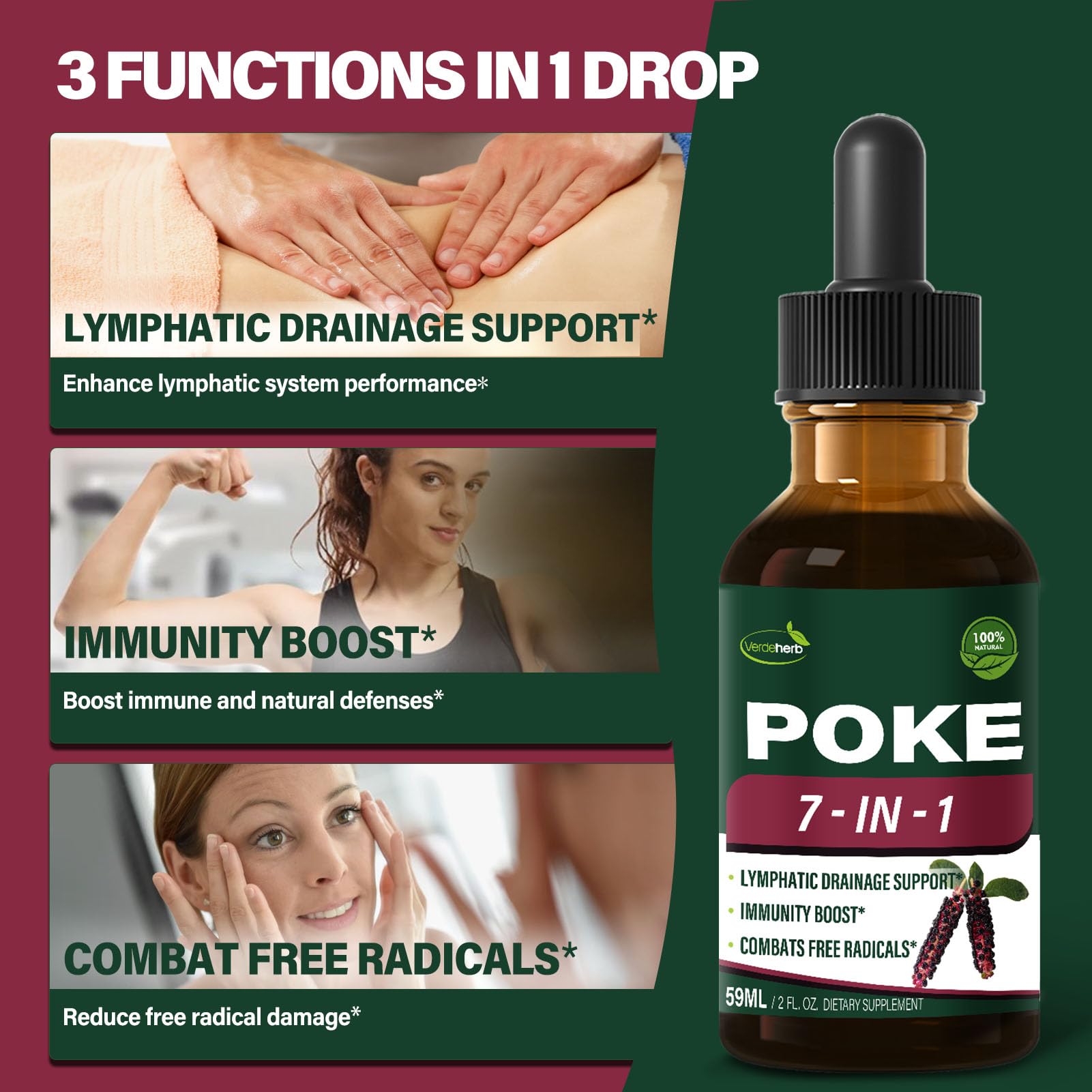 Poke Root Extract Drops for Lymphatic Drainage & Immune Support — Amazon image 2