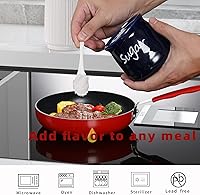 Vista 6 de ONTUBE Azucarero de cerámica con tapa y cuchara 12oz (Azul marino)