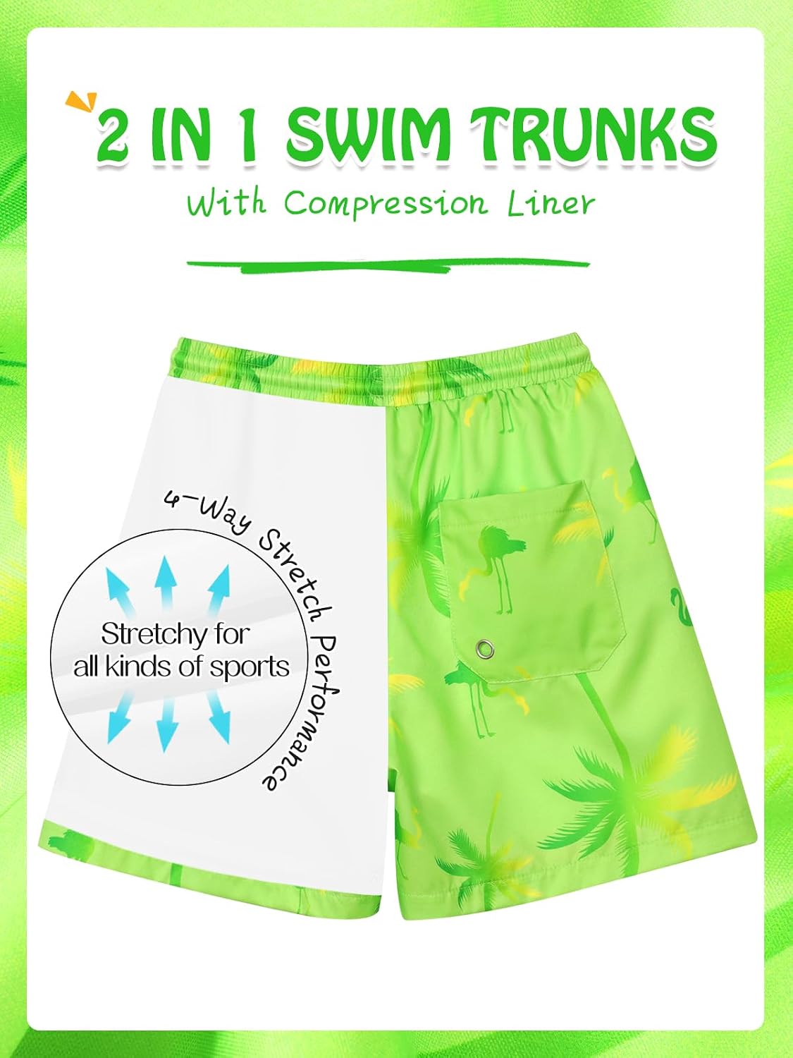 WISREMT Boys Swimsuit Rash Guard Kids 2 Piece Bathing Suit UPF 50+ Short Sleeve Swim Shirt & Trunks with Compression Liner