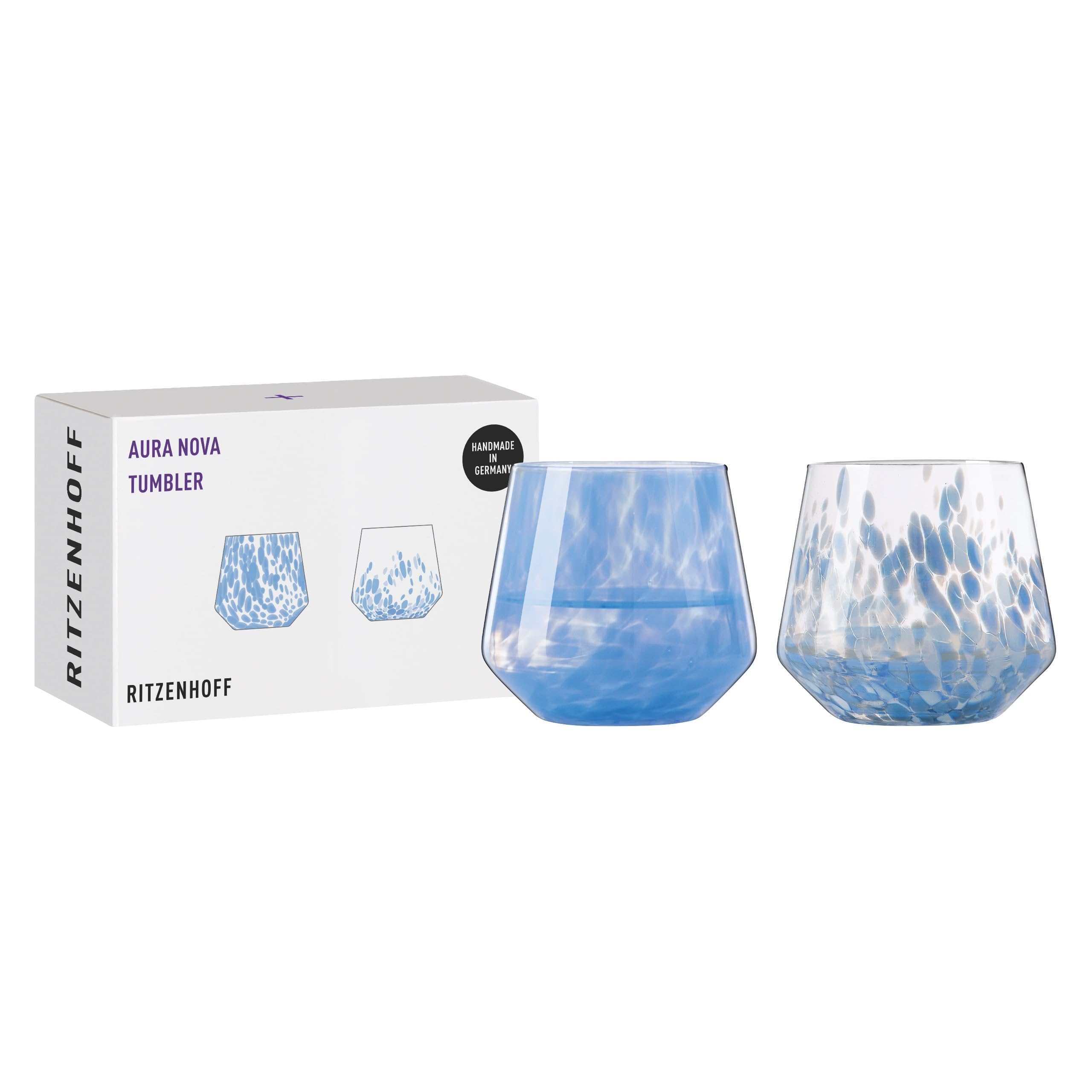 RITZENHOFF 8021001 Tumbler 400 ml - Aura Nova Series - Set of 2 - Drinking and Water Glass - Made in Germany - Mouth-Blown