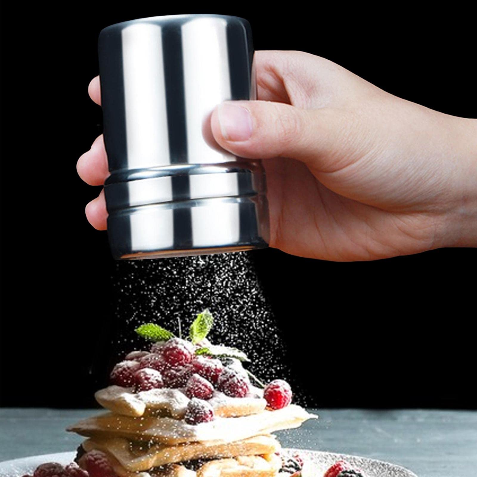 Qianly 5x Pepper Shaker Sugar Shaker Dredger Flour Sprinkler Fine Mesh Powdered Sifter for Restaurant Cooking Flour Baking