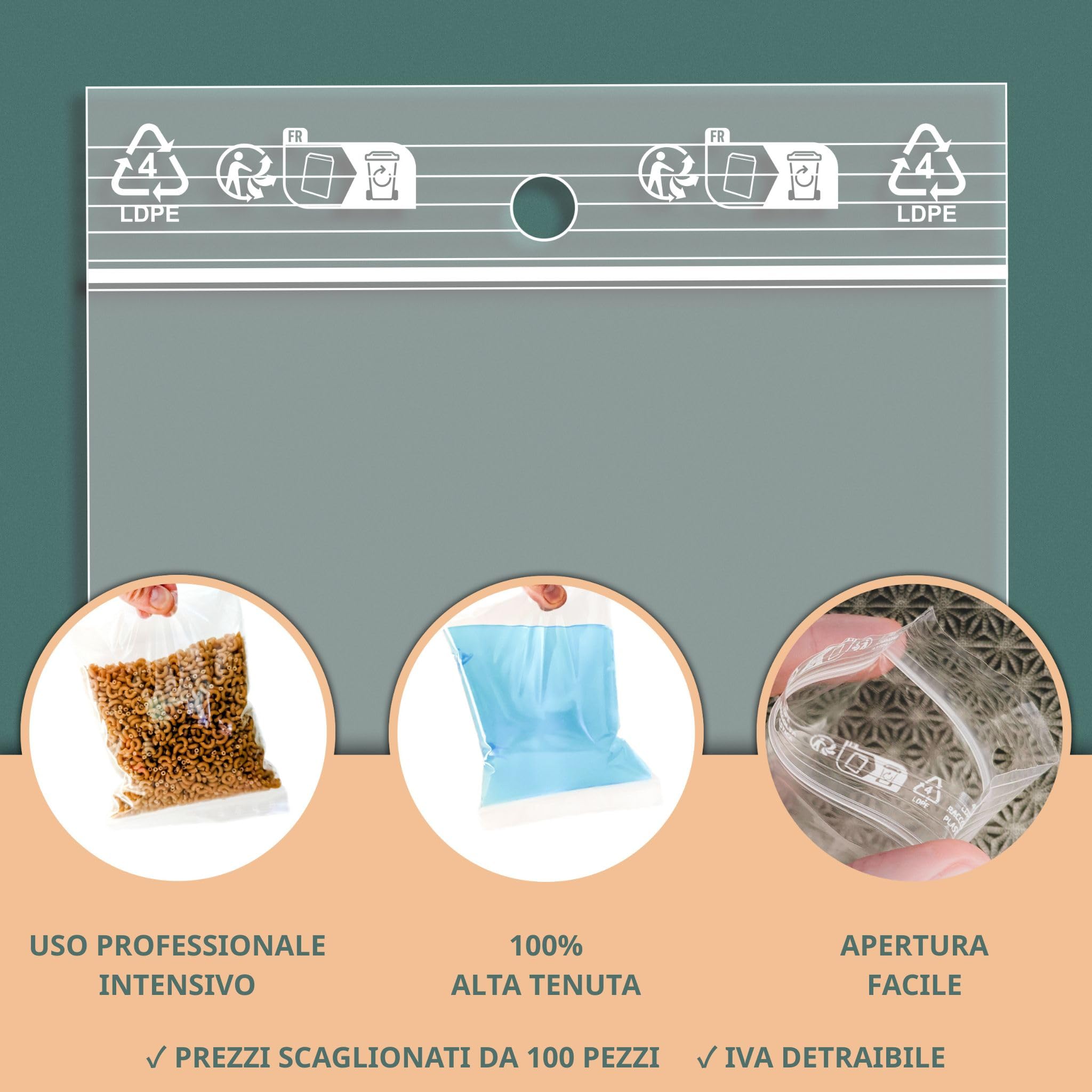 PACKY - Sacchetti Plastica Richiudibili 4x6 Cm - 100 Pezzi - Bustine Trasparenti Richiudibili | Ampia scelta