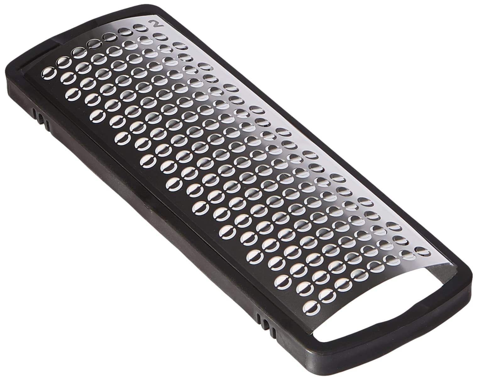 KAI Michel Bras accesorio intercambiable No. 2, fino para rallador micro KAI, cepillo negro de acero inoxidable y plástico - Superficie de rallado 15,4 cm / Mango 11,5 cm