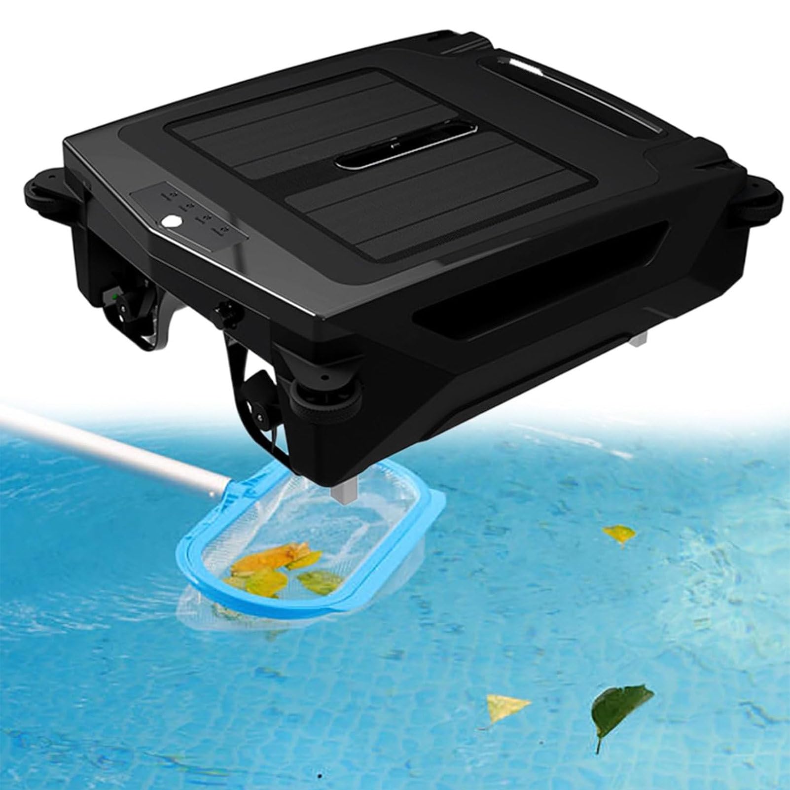 Robot pulitore Solare per Skimmer da Piscina, Robot pulitore Automatico per Skimmer da Piscina Ricaricabile, Doppia modalità e Pulizia Notturna Continua, per Tutte Le Piscine.