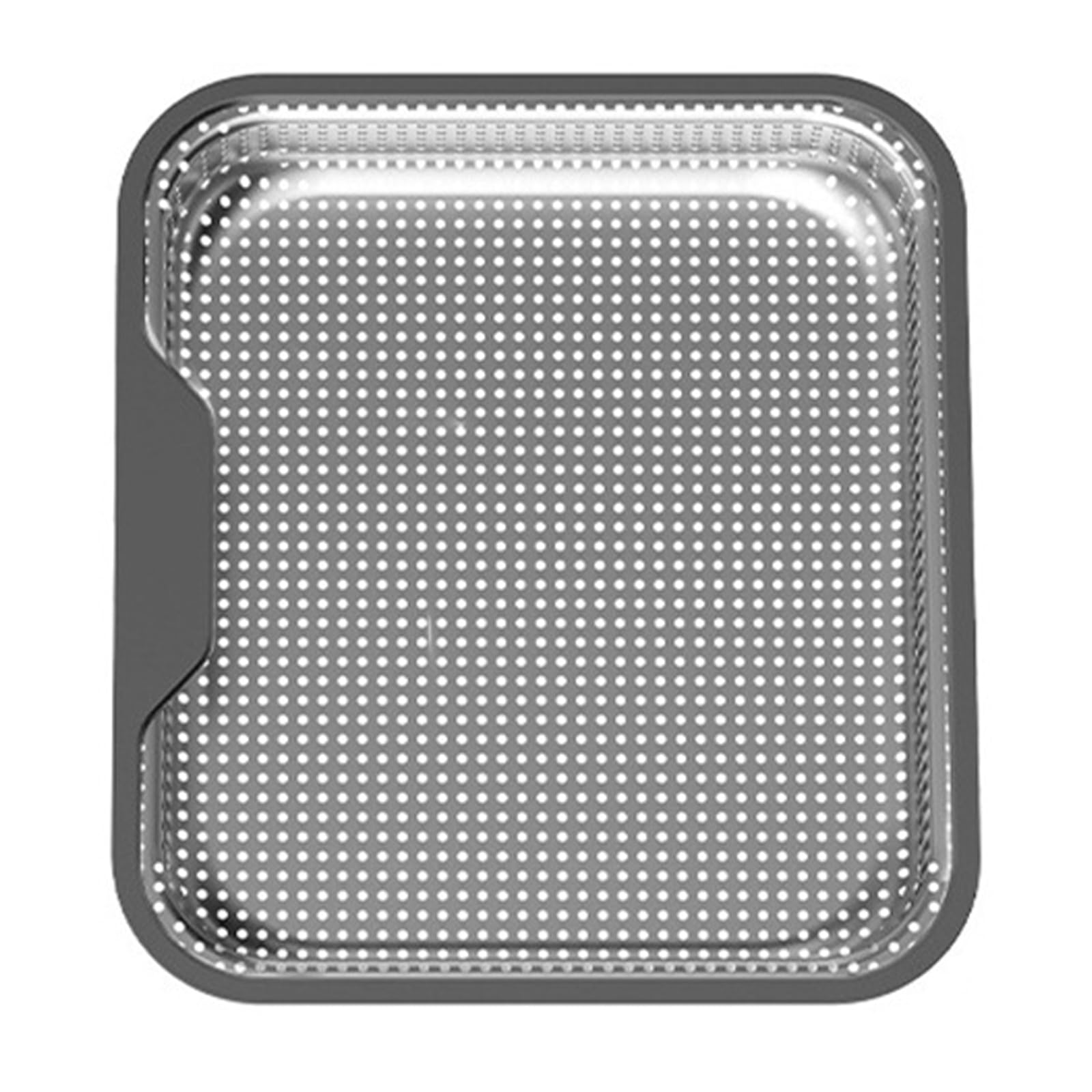 alloneslife Stainless Steel Sink Strainer with Quickly Drain Rectangles Fine Meshes Colander for Food Waste Kitchen Sink Basket