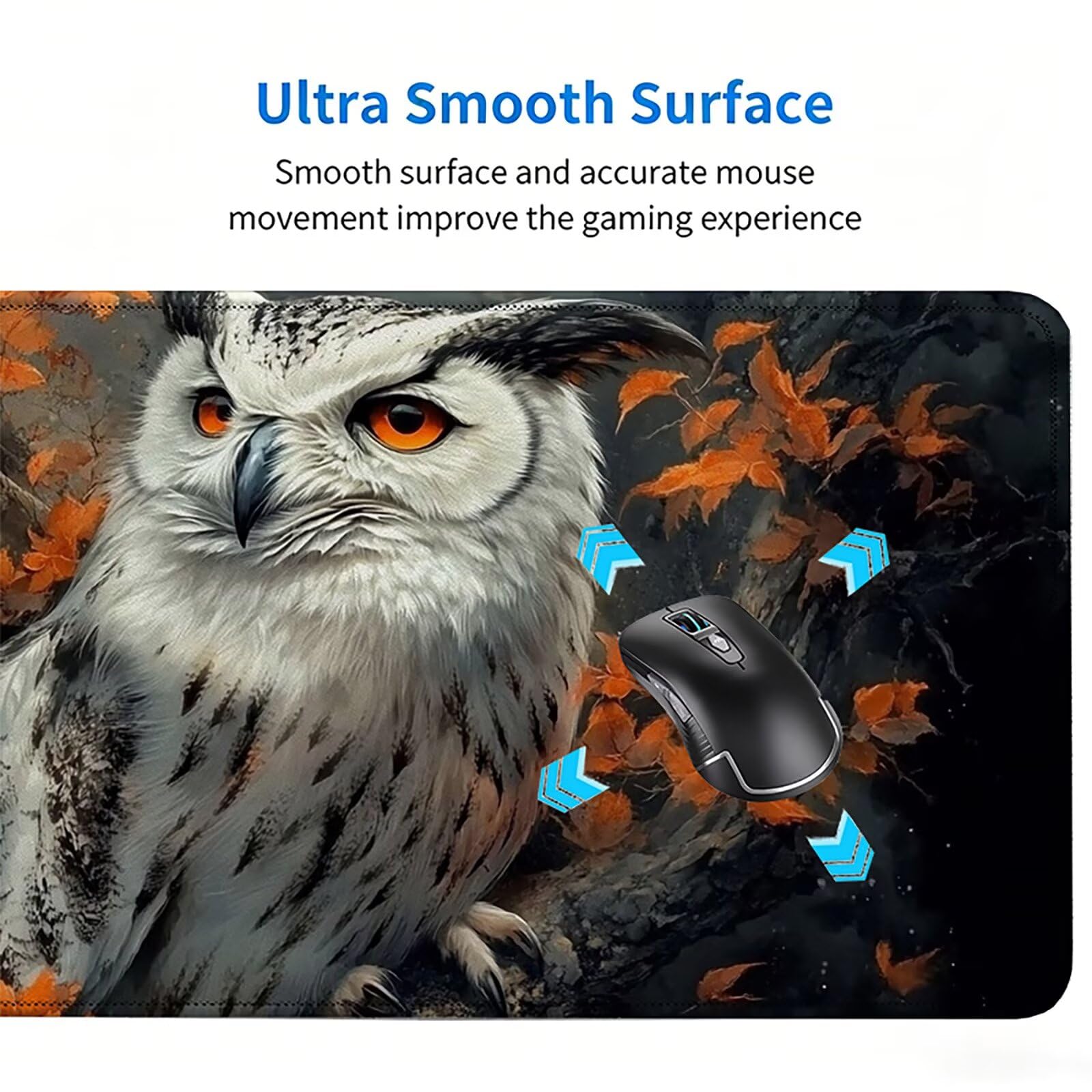 Tappetino Mouse Gaming, 1200x600mm Tappetino Mouse XXL nero 0c0-310 | Mouse Pad Grande, Ottimizzato per i Sensori da Gioco, Migliora Precisione e Velocità, per Mac e PC, animale