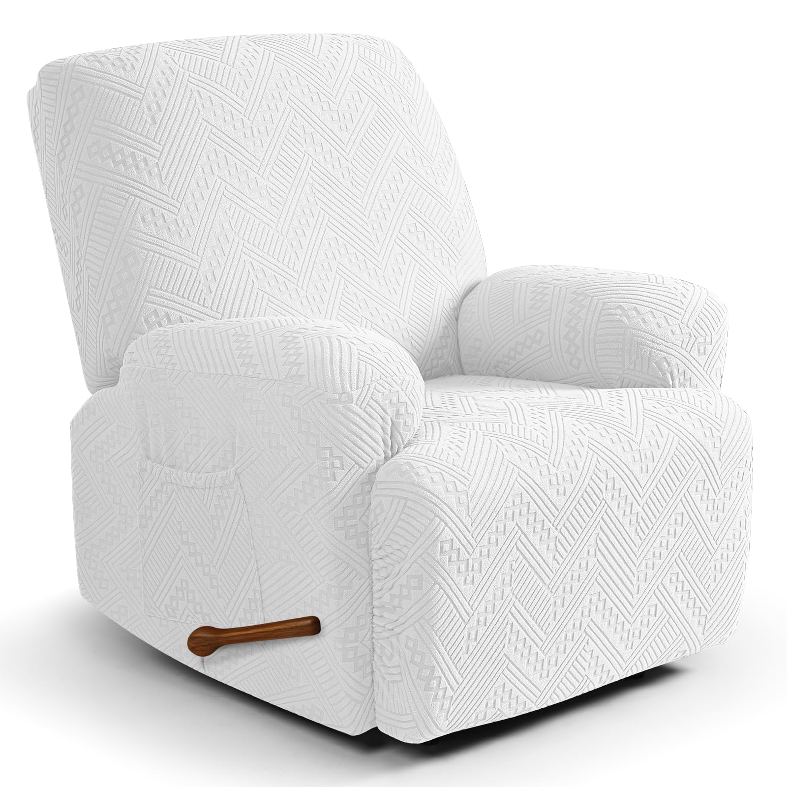 Ruaozz Recliner Chair Covers, Soft Stretch Recliner Slipcover, Ivory