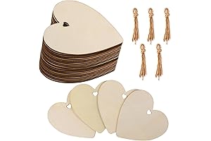 TMFlexe 50-Pack Heart Shape Unfinished Wooden Ornaments