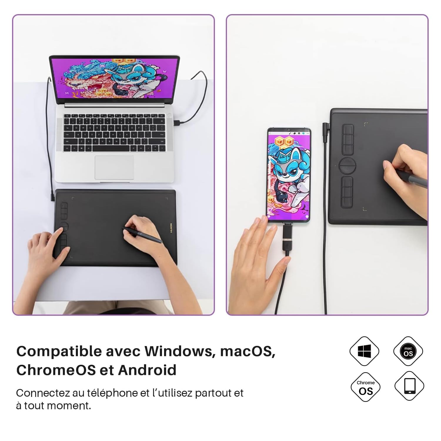 HUION Inspiroy H610X Tablette Graphique, 10 x 6,25 Pouces, 8192 Niveaux