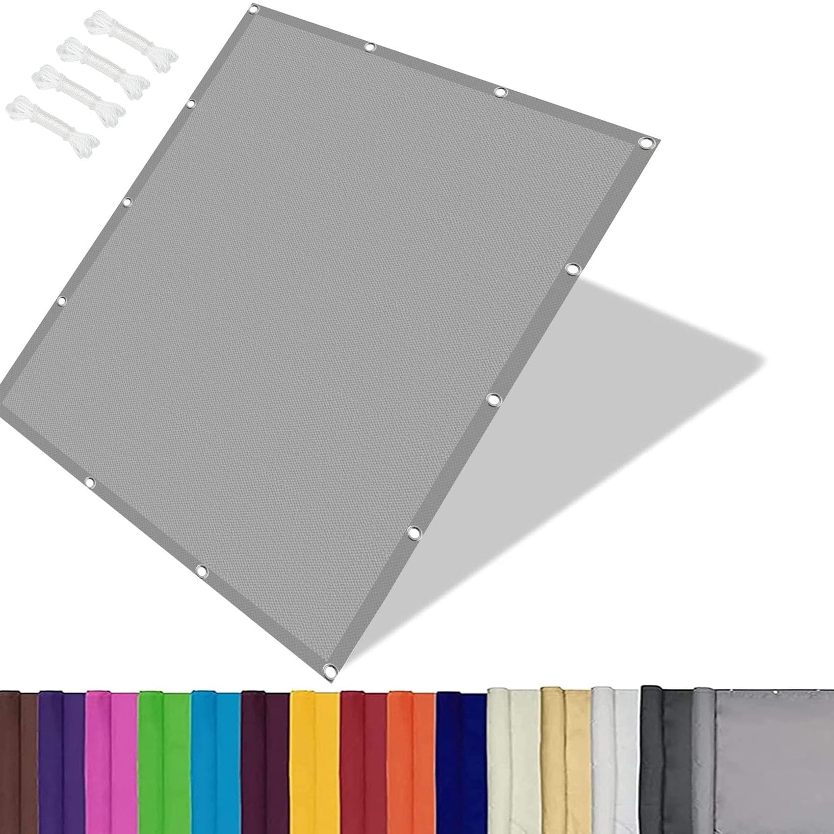 Voile d'ombrage imperméable gris clair pour ombrager le repas de camping