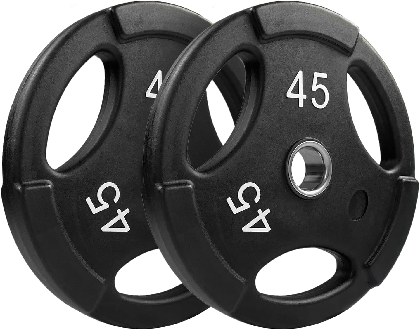 NEXO Commercial Urethane Grip 45lb Plate Pair - Olympic Standard 2 Inch, Premium Finish for Weight Training Fitness Home Gym or Commercial