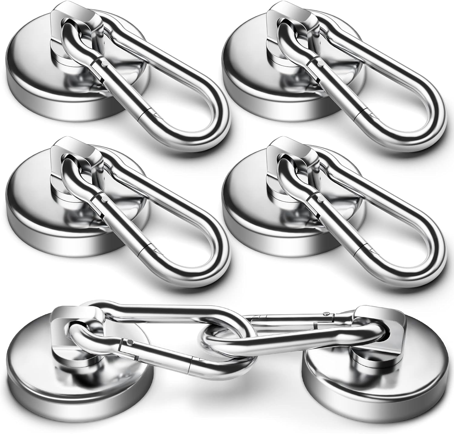 Grtard 6Pack 50LBS Strong Hooks with Swivel Carabiner Hook