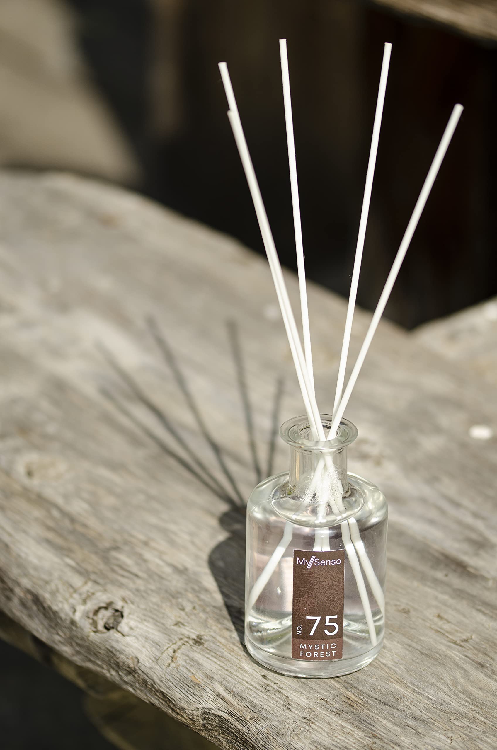 MySenso Alpine - N°75 Mystic Forest - Diffusore a Bastoncini con cembro bio - fragranza Alpina per casa e Ambiente - Profumo Fresco, legnoso – Confezione Regalo Elegante e sostenibile