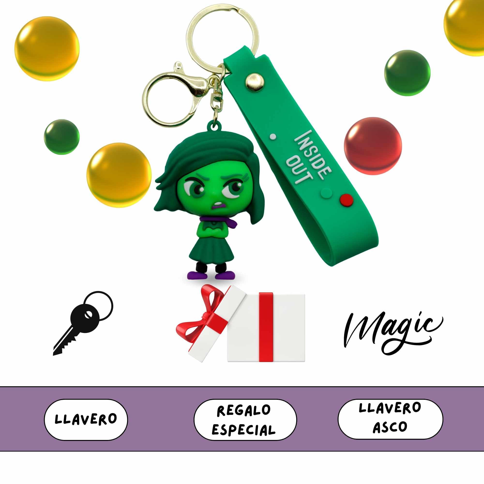 Llavero Personaje de Asco- Dibujo Animado, Goma, Emoción, 6 cm, Silicona - imagen 6