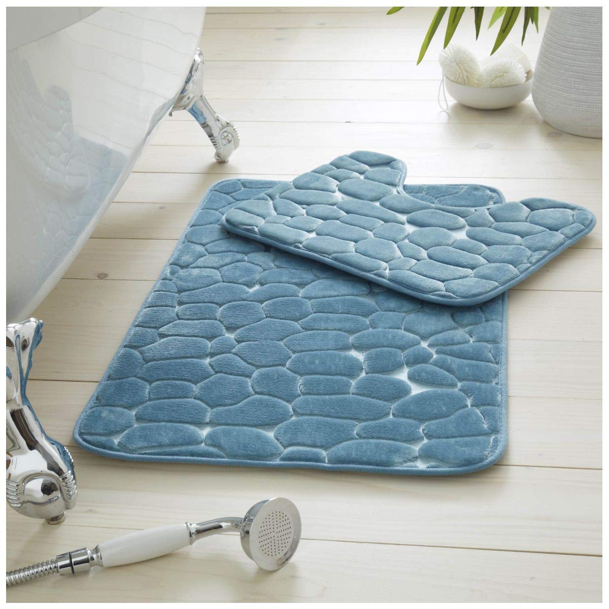 Gc Gaveno Cavailia Aqua Pebbles Bath Mat Set, Memory Foam, Regular