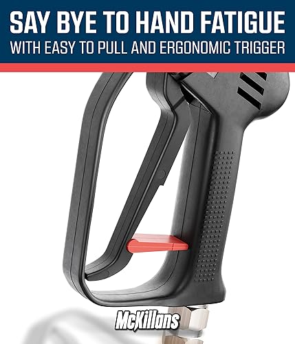 Miniatura 5 de McKillans Pistola de lavado de presión corta con giratorio, mango de agua de alta presión con enchufe macho de 38 pulgadas y acoplador de conector