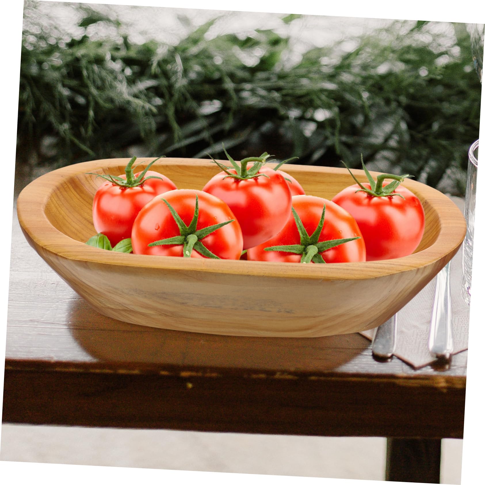 BESPORTBLE Tray for Coffee Table Trays for Coffee Table Tabletop Decor Food Tray Desktop Decor End Table Decor Snack Tray Coffee Table Decorations Oval Tray Candy Decor Fruit Wood Small Tray