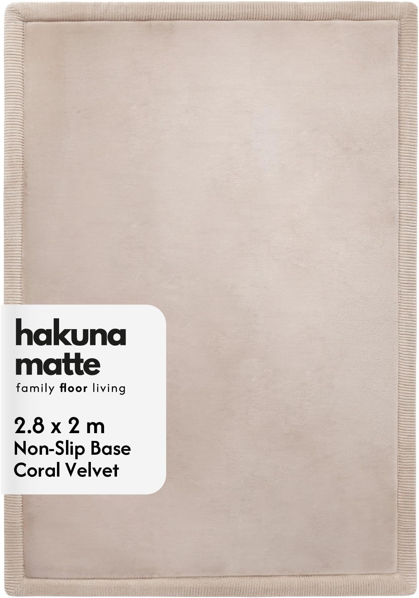 Hakuna Matte Premium Large Coral Velvet Baby Play Mat 280x200x2.5cm Beige
