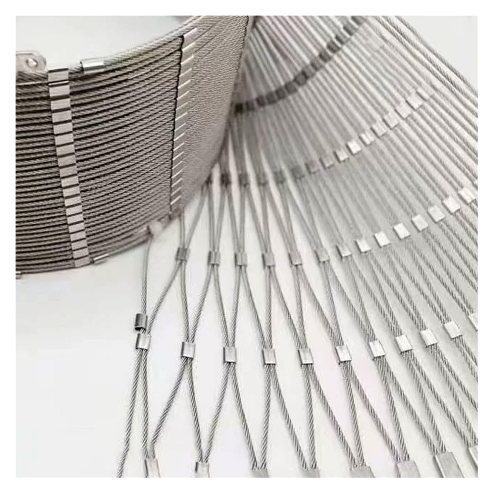 Rollo de valla de malla de alambre de acero inoxidable 304, 6 cm, 1,5 mm 86.11 pies cuadrados, versátil, resistente a la intemperie para jardines, puentes y escaleras, diseño de varias hebras