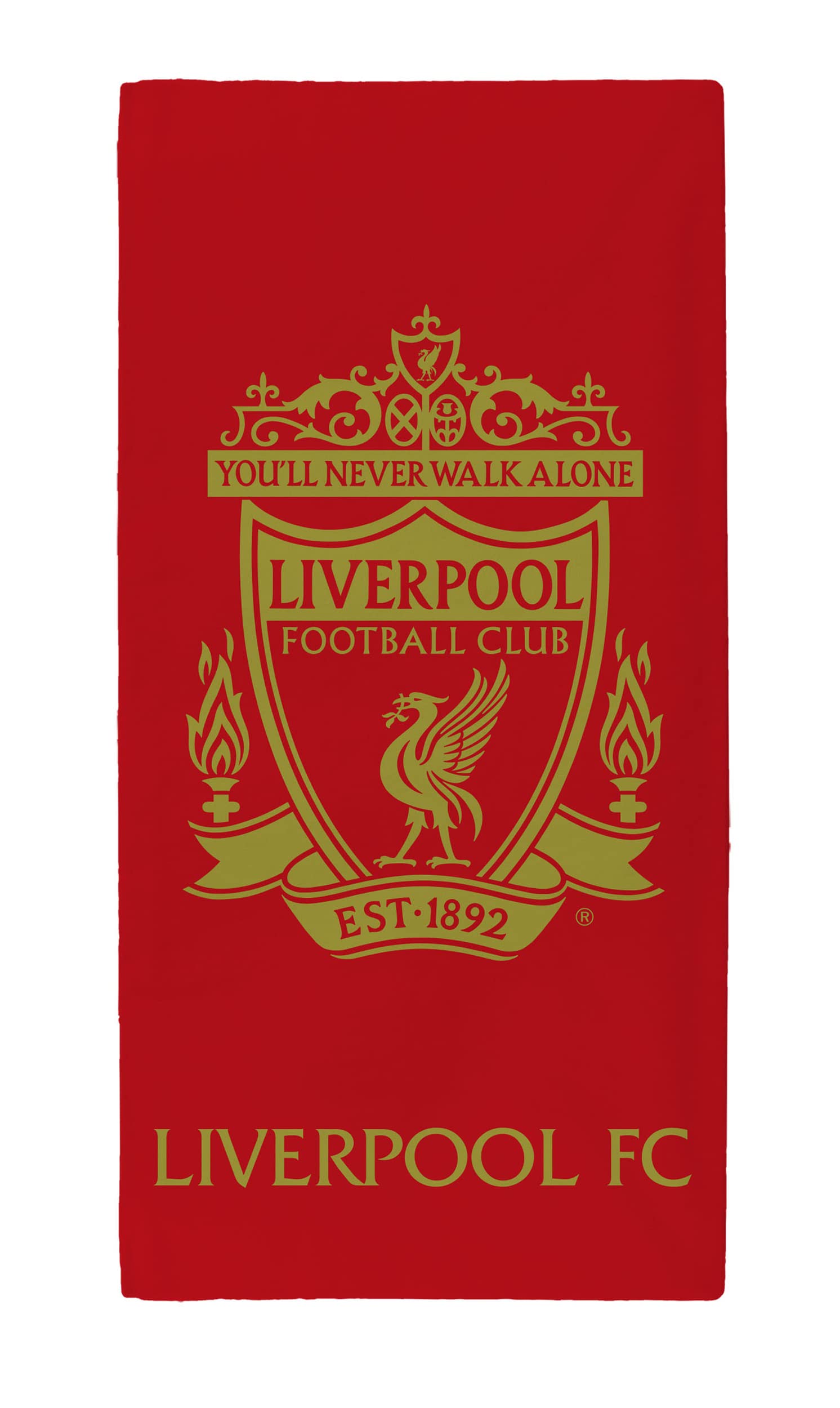 Liverpool FC Red & Gold Beach Towel 70x140cm - Official Merchandise