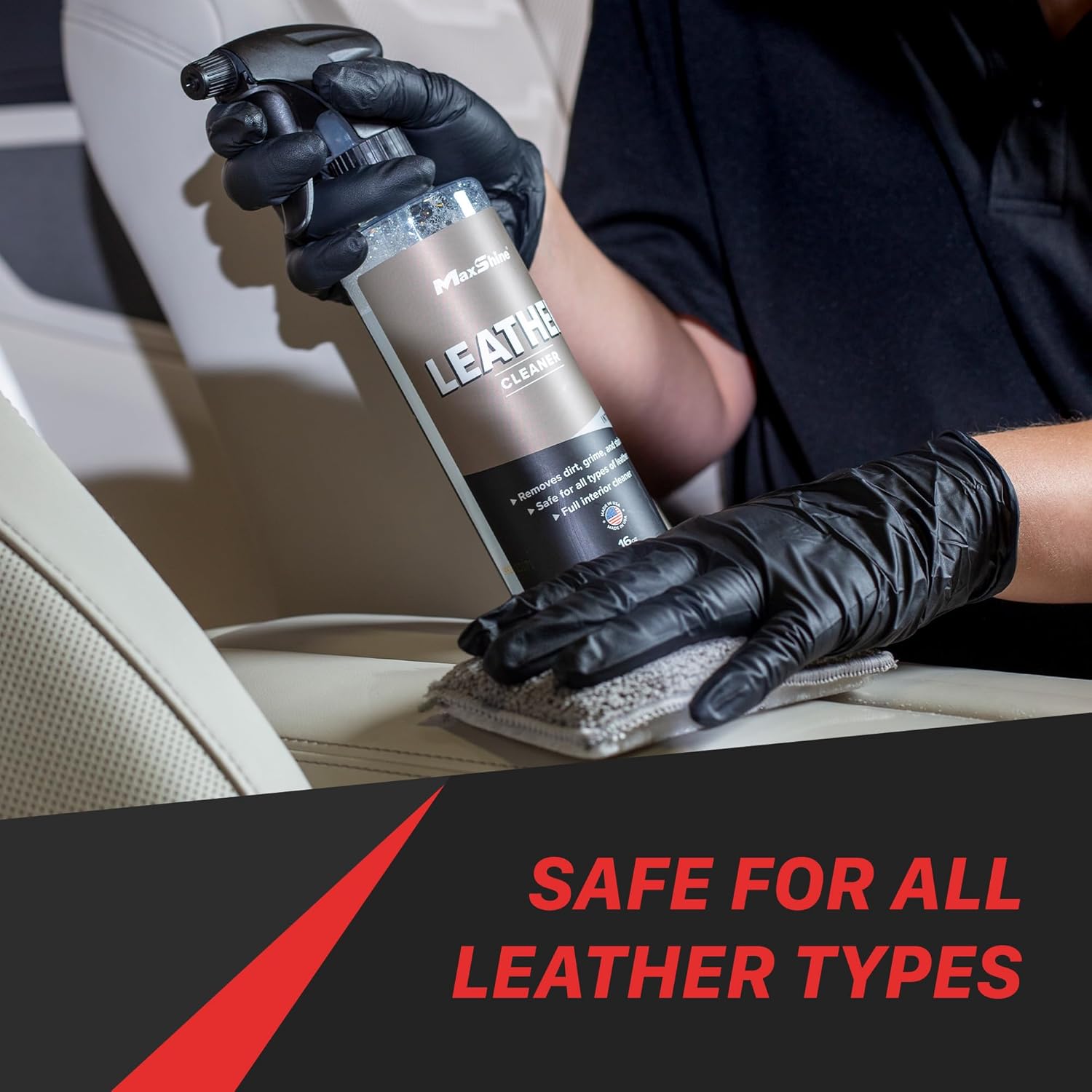 Maxshine Leather Cleaner 16 oz – Deep Cleaning Formula for Car Seats, Interior, and Upholstery, Safe on Natural & Synthetic Leather, Removes Dirt, Grime & Stains - Image 6